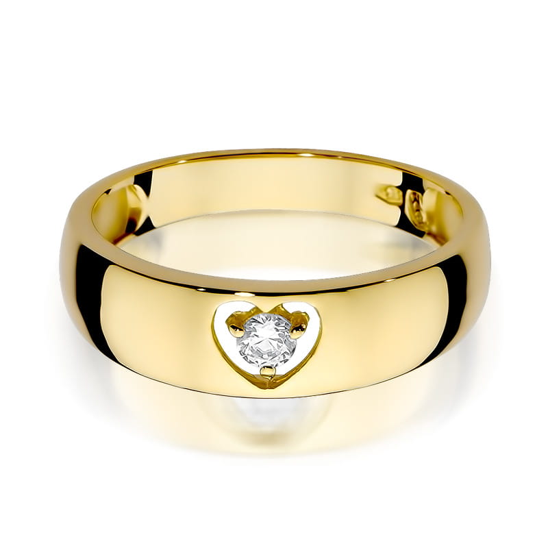 Inel Aur 9K cu Diamant Natural 0.10 ct