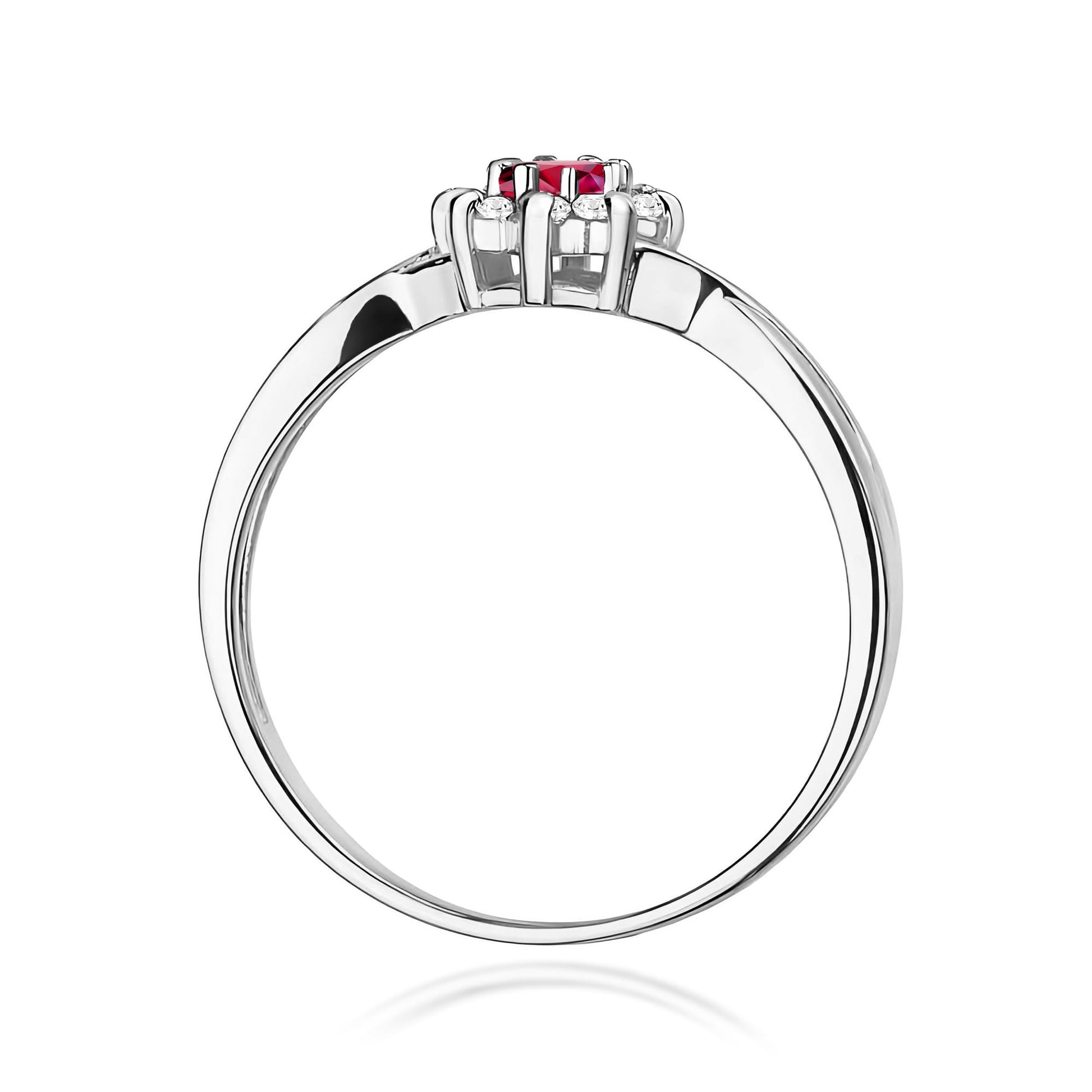 Inel Aur 9K cu Rubin 0.15 ct si Diamante Naturale 0.12 ct