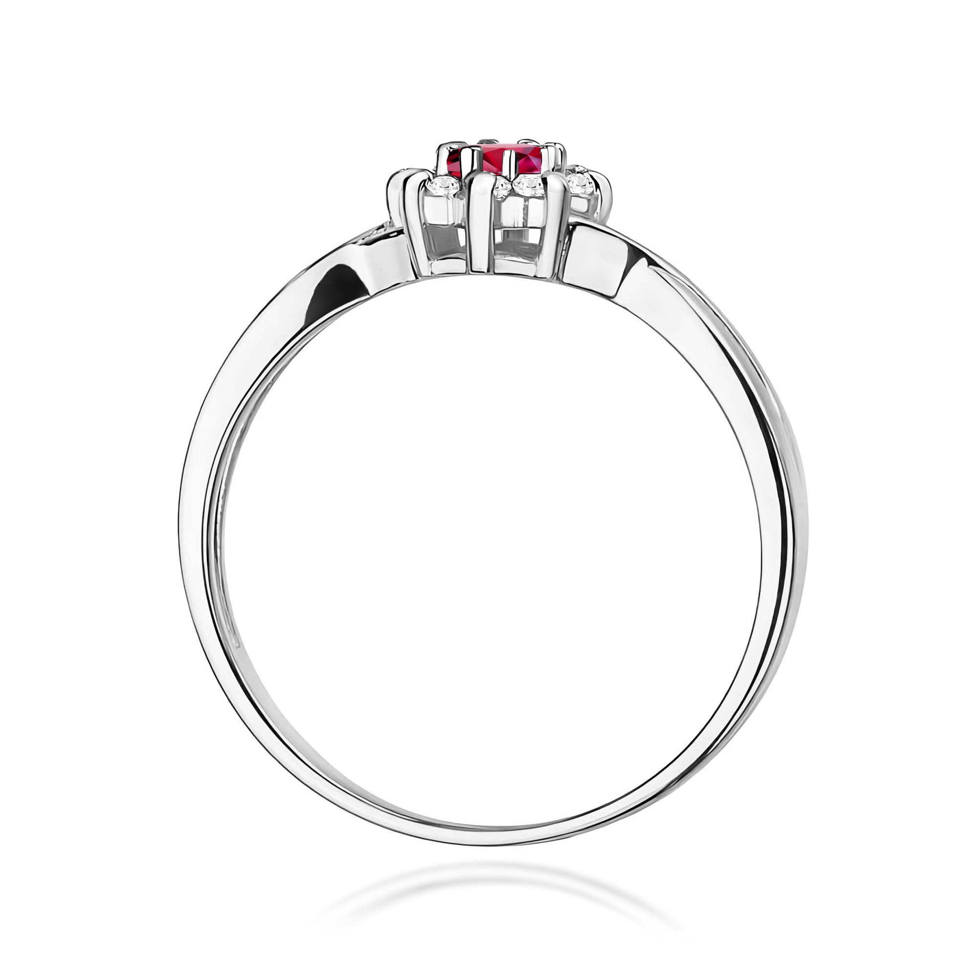 Inel Aur 9K cu Rubin 0.15 ct si Diamante Naturale 0.12 ct