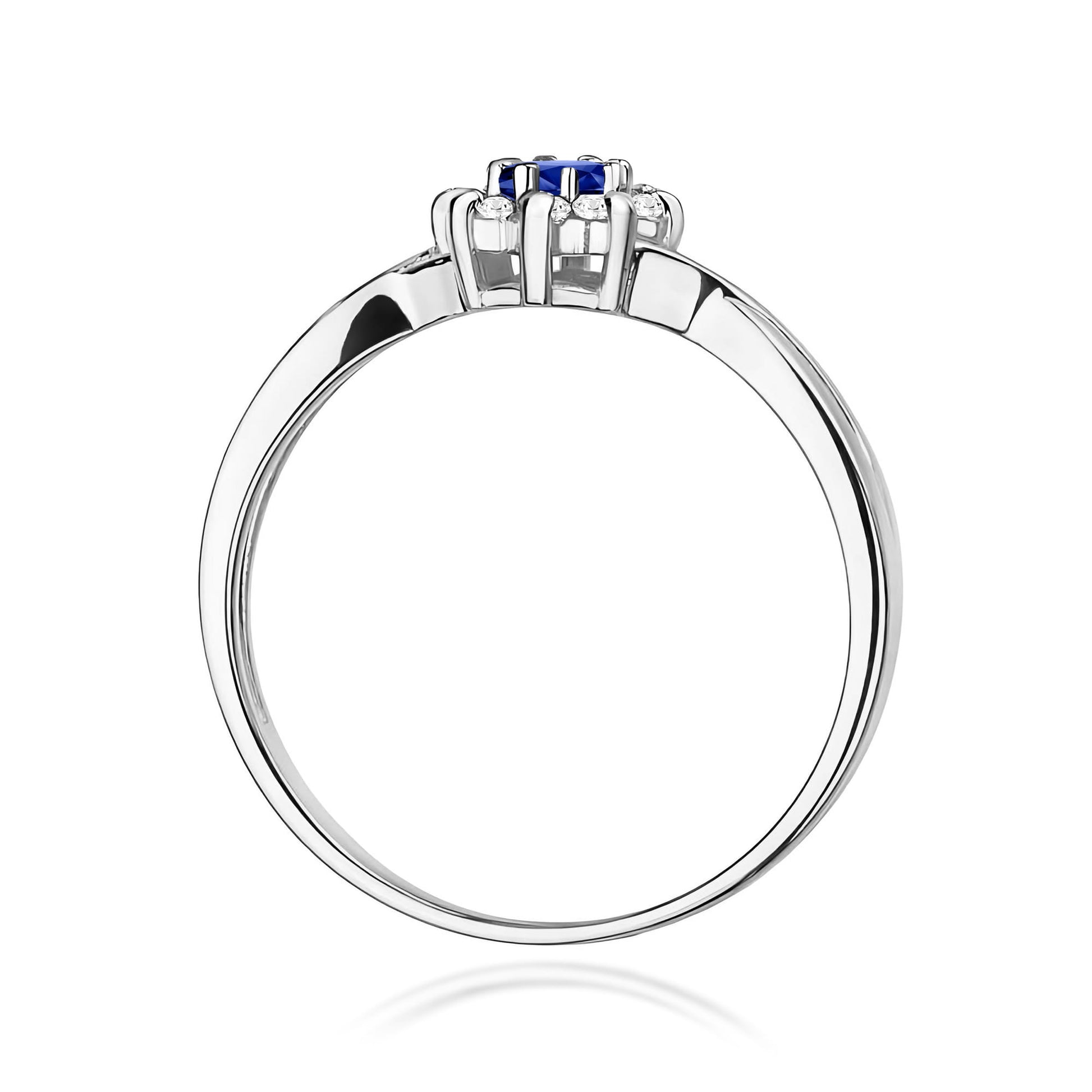 Inel Aur 9K cu Safir 0.15 ct si Diamante Naturale 0.12 ct
