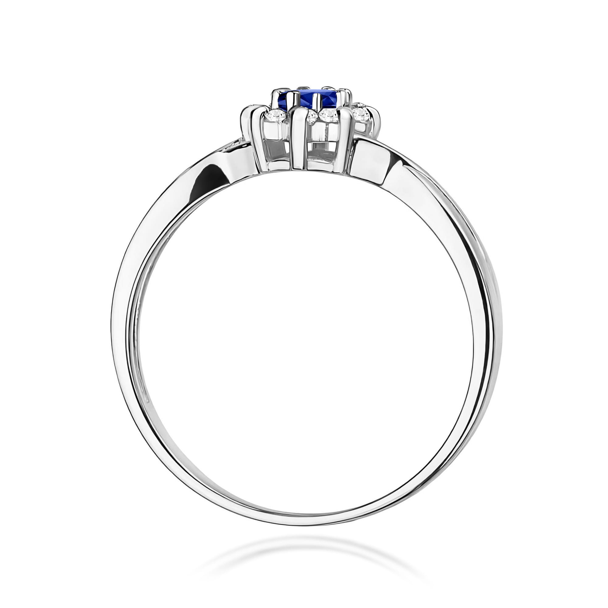Inel Aur 9K cu Safir 0.15 ct si Diamante Naturale 0.12 ct