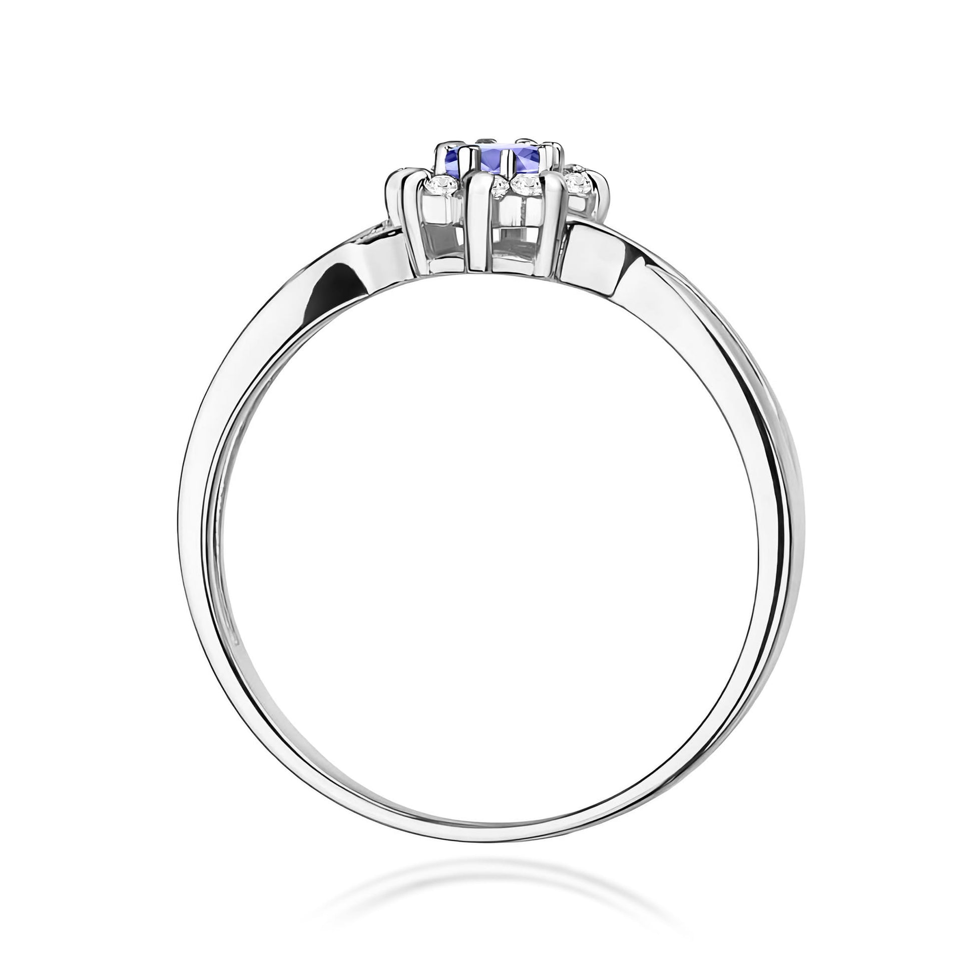 Inel Aur 9K cu Tanzanit 0.15 ct si Diamante Naturale 0.12 ct