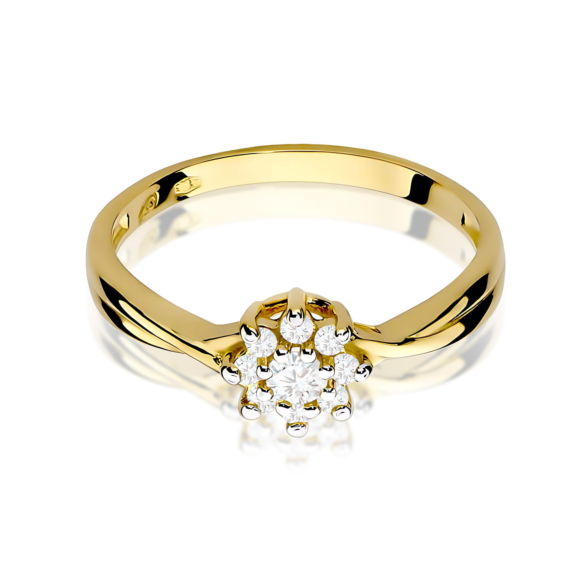 Inel Aur 9K cu Diamante Naturale 0.22 ct