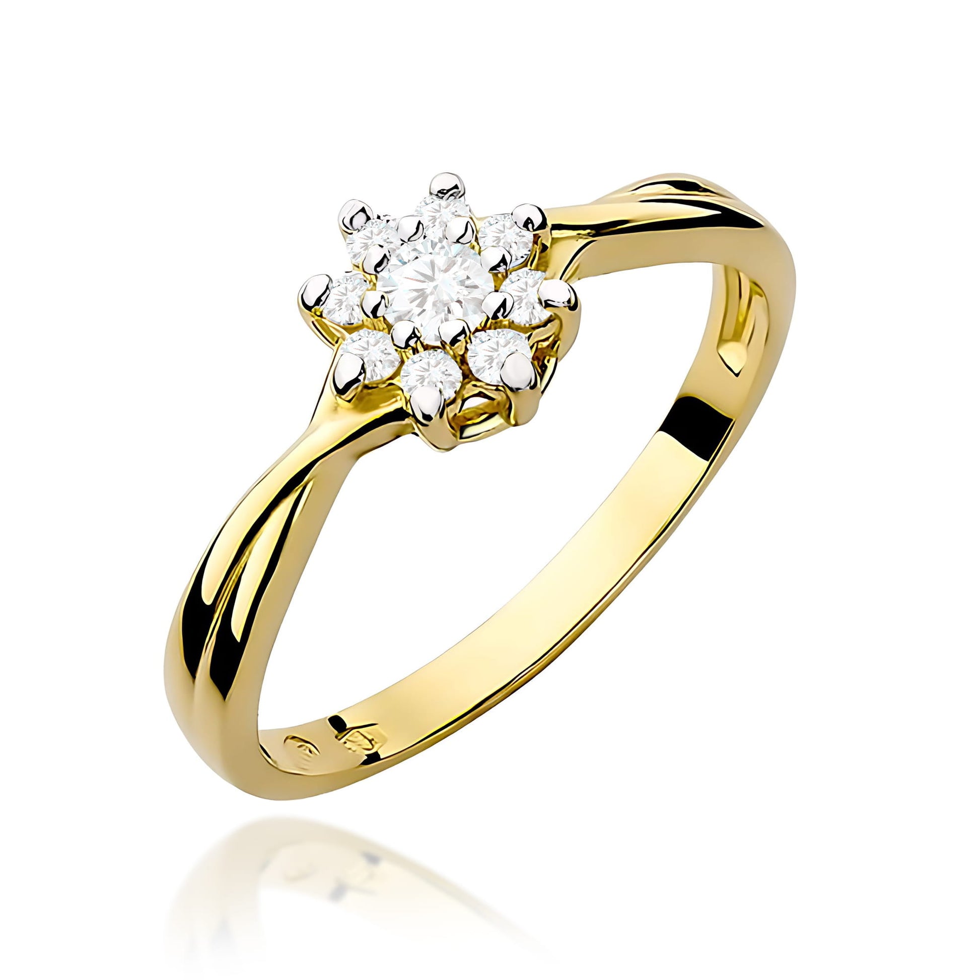 Inel Aur 9K cu Diamante de Laborator 0.22 ct