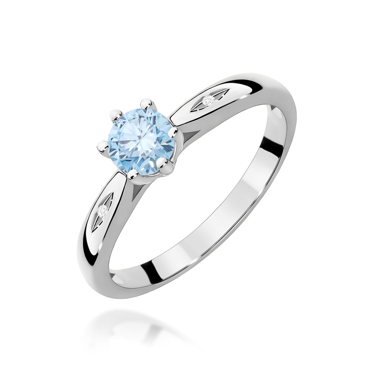 Inel Aur 14K cu Diamante Albastru de Laborator 0.51 ct