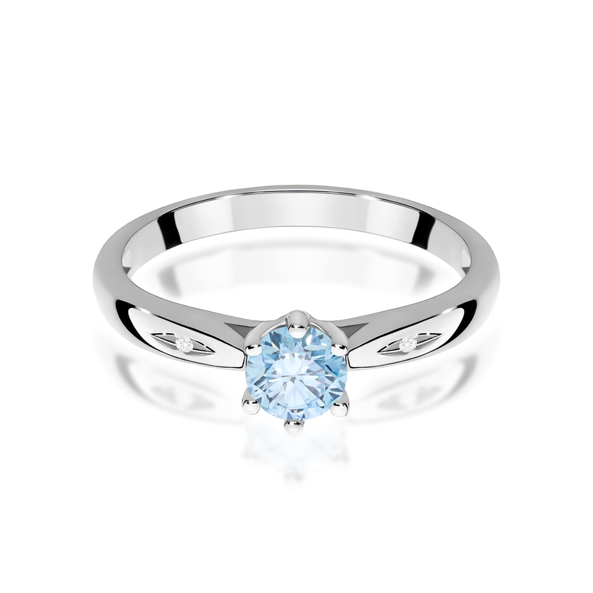Inel Aur 14K cu Diamante Albastru de Laborator 0.51 ct