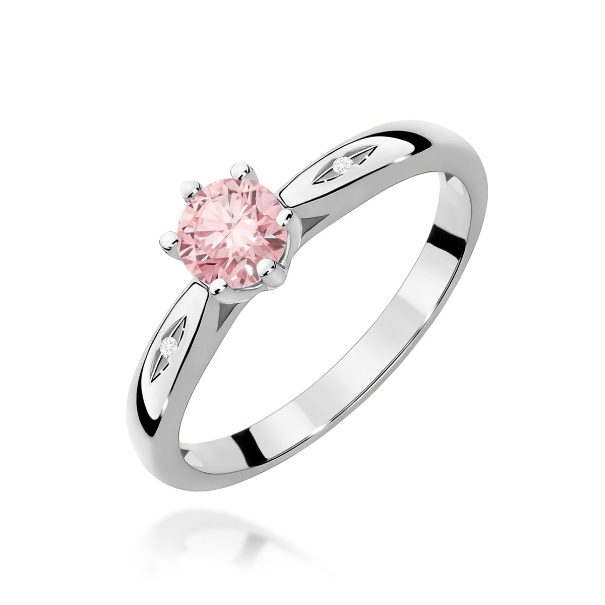 Inel Aur 14K cu Diamante Roz de Laborator 0.51 ct