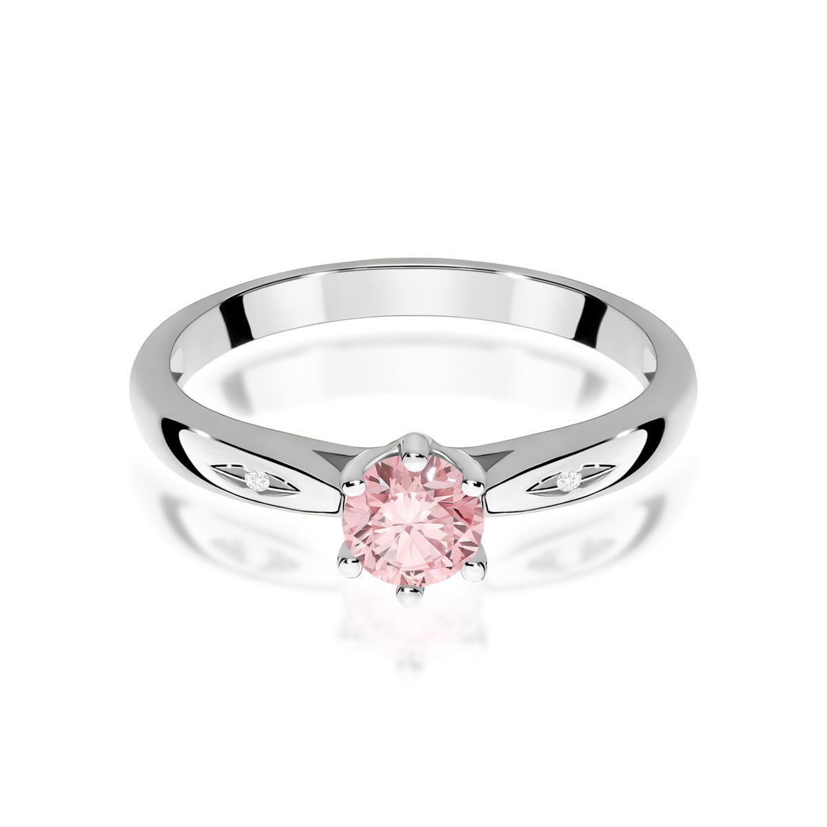 Inel Aur 14K cu Diamante Roz de Laborator 0.51 ct