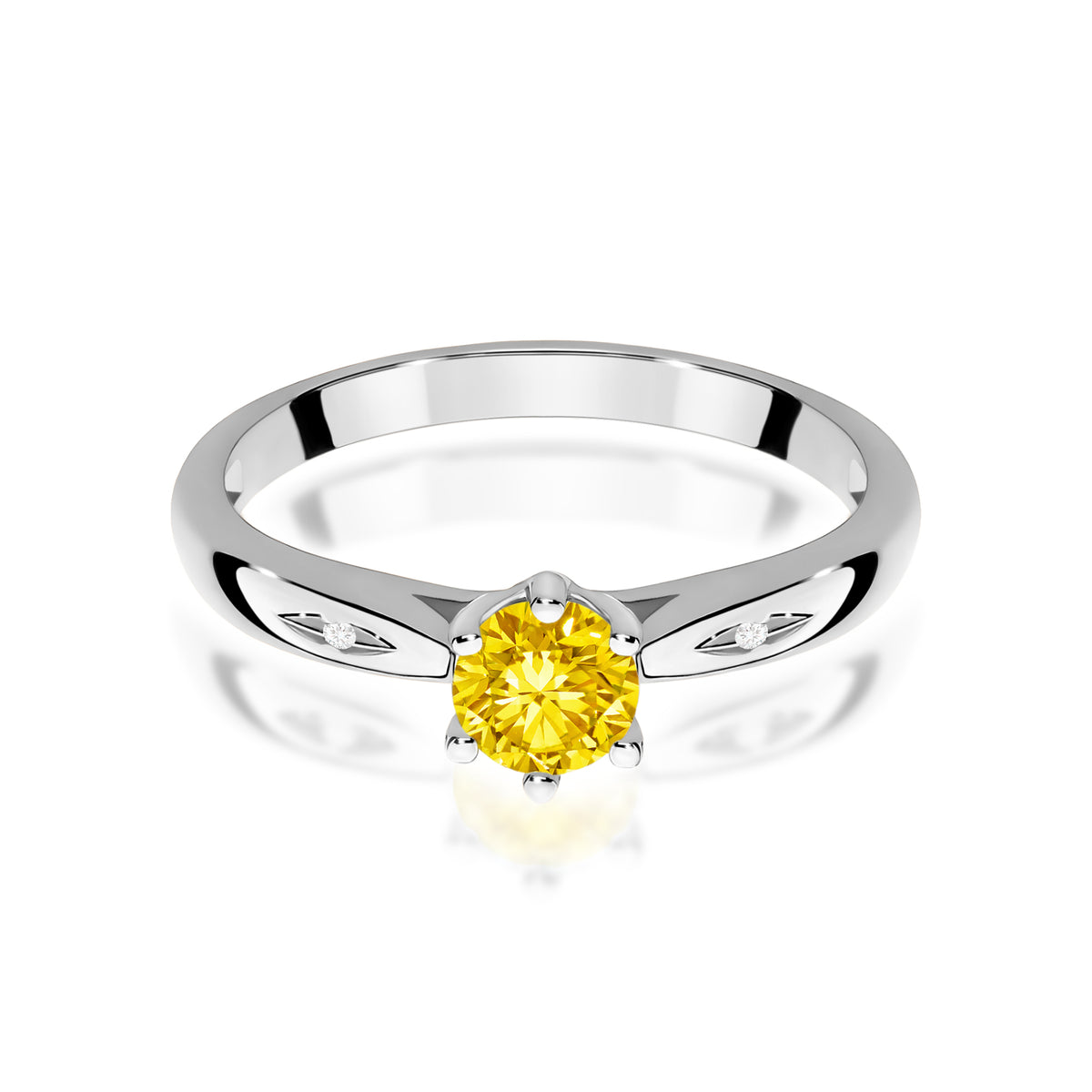 Inel Aur 14K cu Diamante Galben de Laborator 0.51 ct