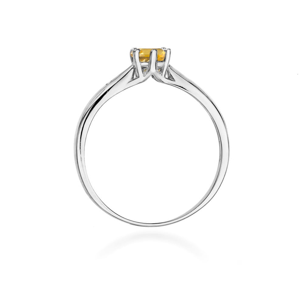 Inel Aur 9K cu Citrin 0.50 ct si Diamante Naturale 0.01 ct