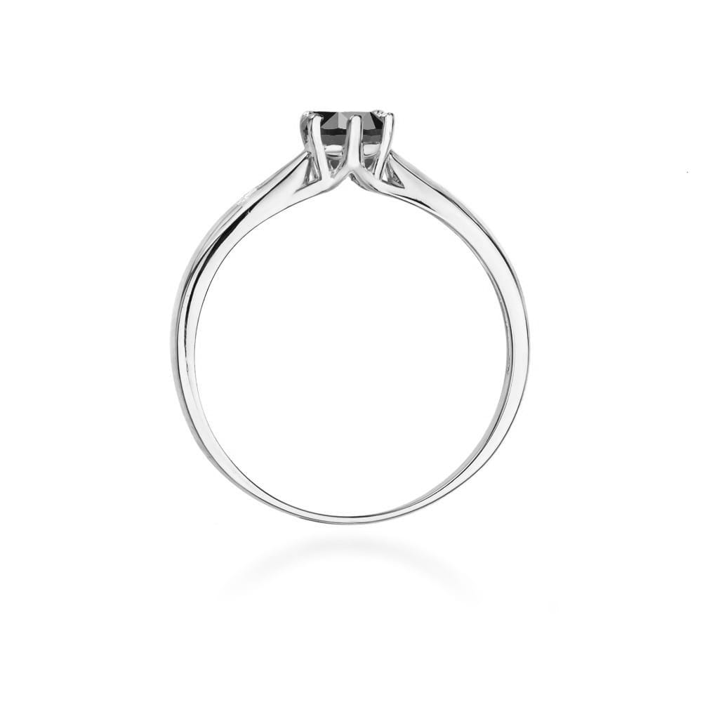 Inel Aur 9K cu Diamante Naturale Albe si Negre 0.51 ct