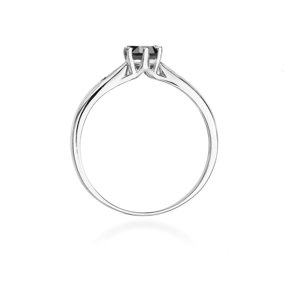 Inel Aur 9K cu Diamante Naturale Negre 0.51 ct