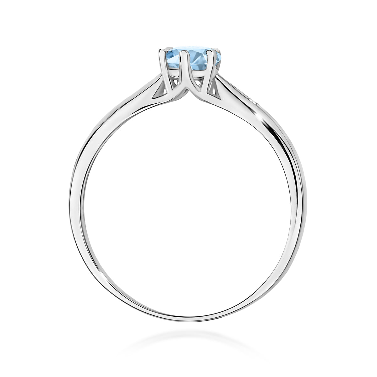 Inel Aur 9K cu Diamante Albastru de Laborator 0.51 ct