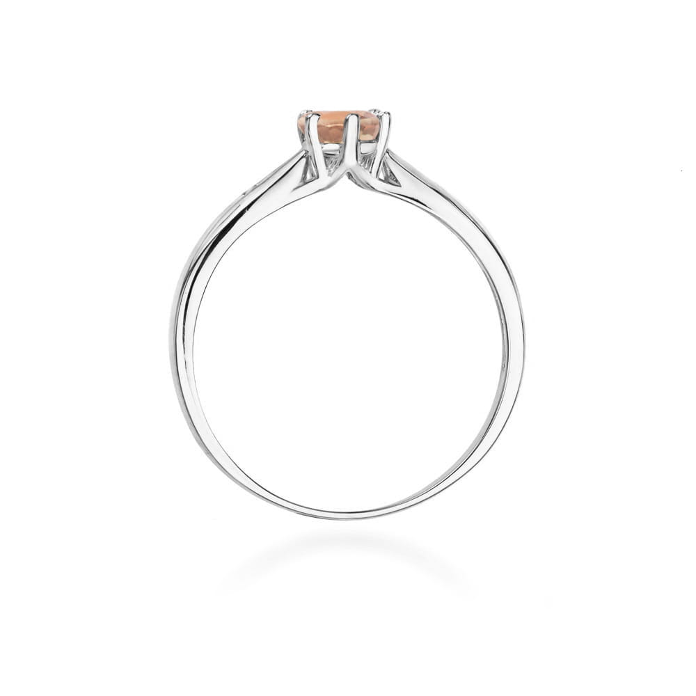 Inel Aur 9K cu Morganit 0.40 ct si Diamante Naturale 0.01 ct