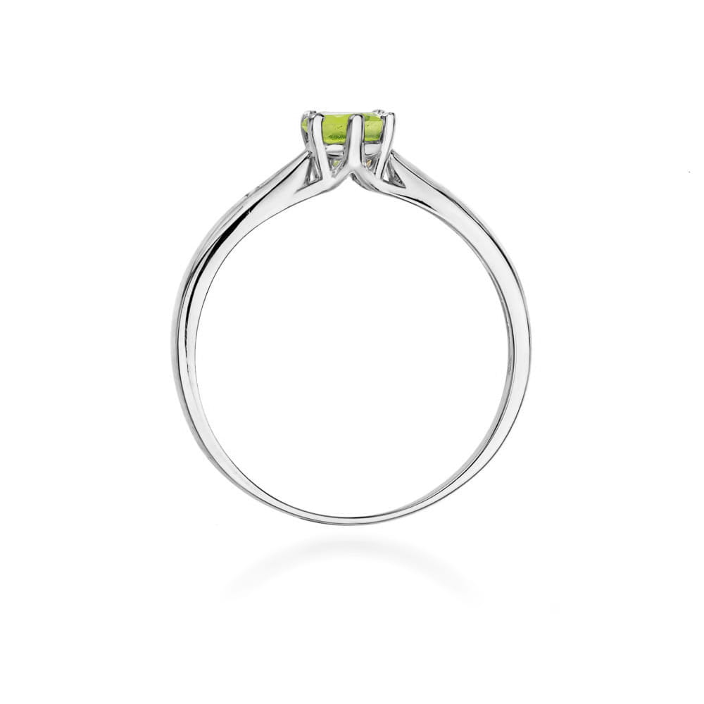 Inel Aur 9K cu Peridot 0.60 ct si Diamante Naturale 0.01 ct