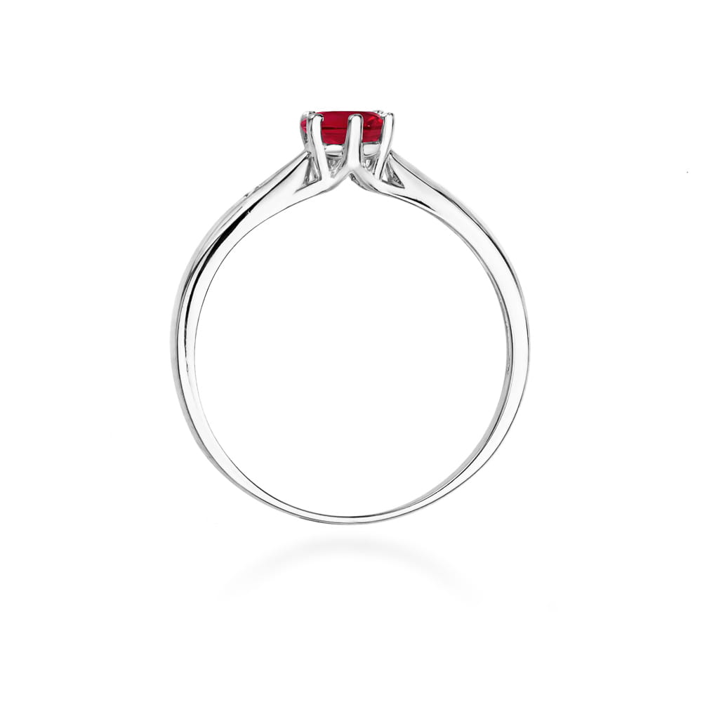 Inel Aur 9K cu Rubin 0.60 ct si Diamante Naturale 0.01 ct