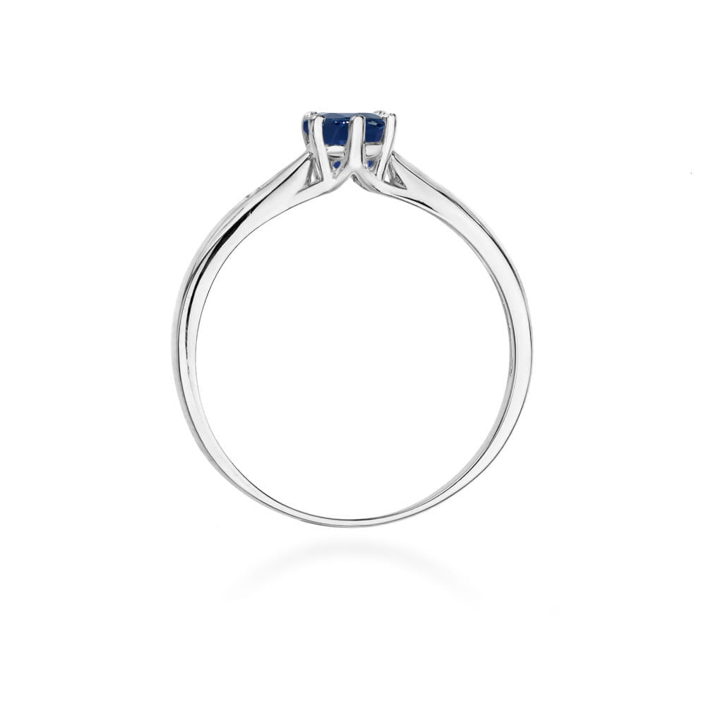 Inel Aur 9K cu Safir 0.50 ct si Diamante Naturale 0.01 ct