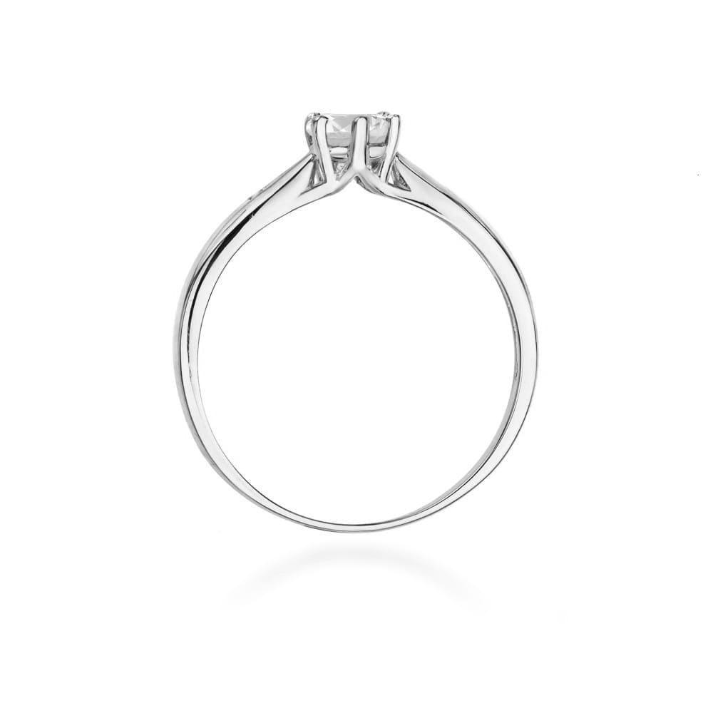 Inel Aur 9K cu Safir Alb 0.60 ct si Diamante Naturale 0.01 ct
