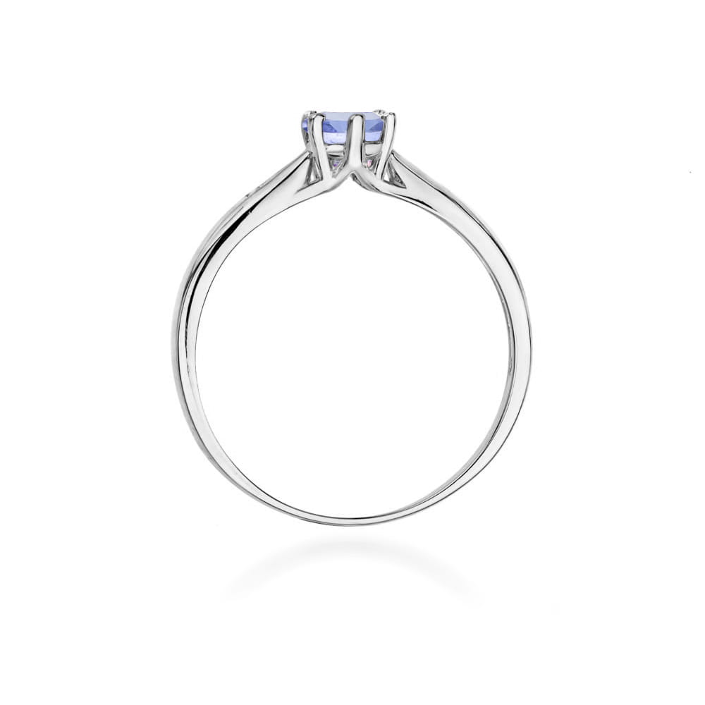 Inel Aur 9K cu Tanzanit 0.50 ct si Diamante Naturale 0.01 ct