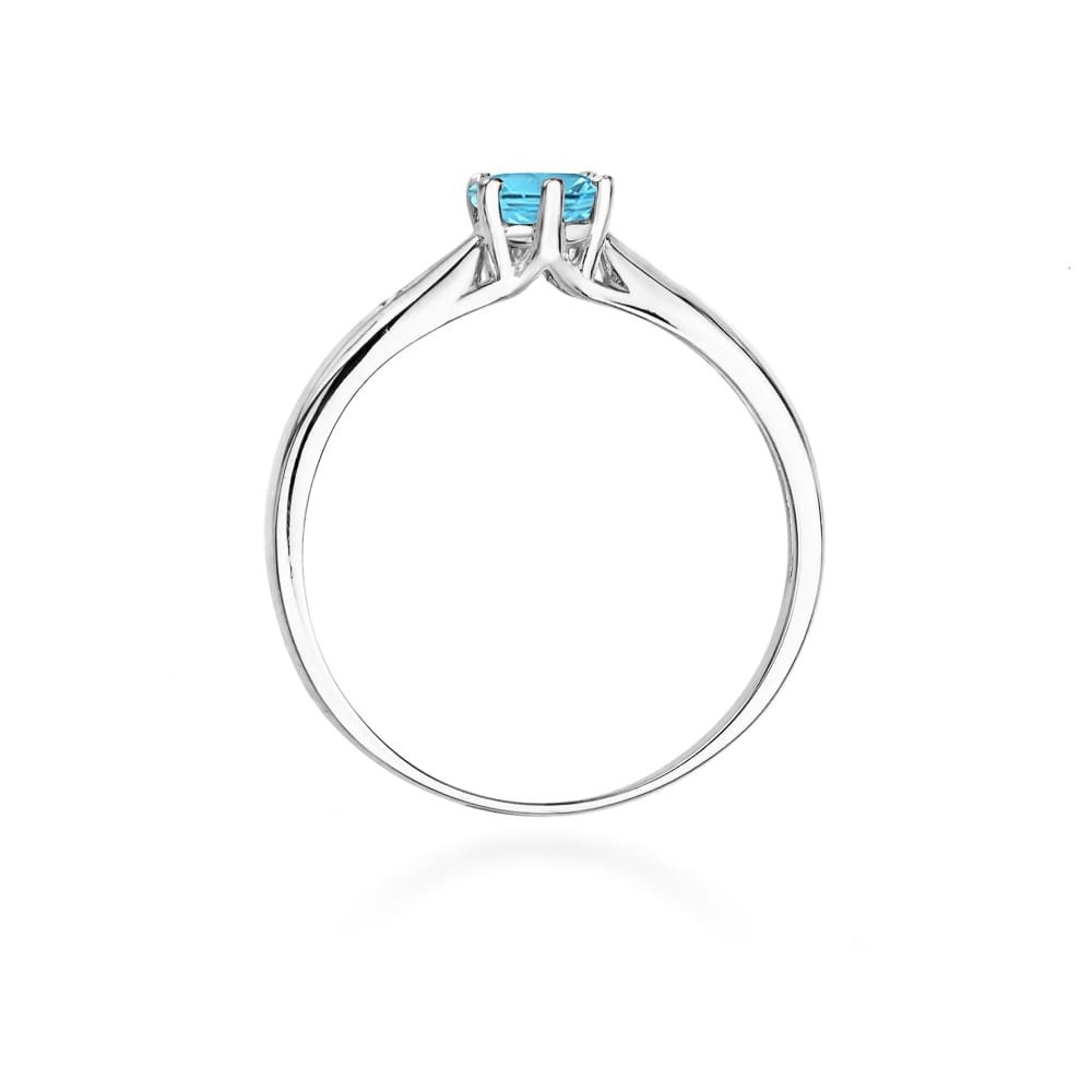 Inel Aur 9K cu Topaz Swiss 0.50 ct si Diamante Naturale 0.01 ct