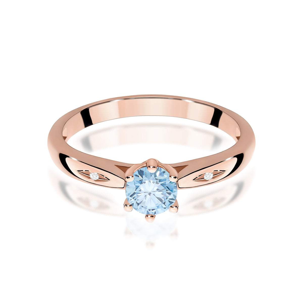 Inel Aur 14K cu Diamante Albastru de Laborator 0.51 ct