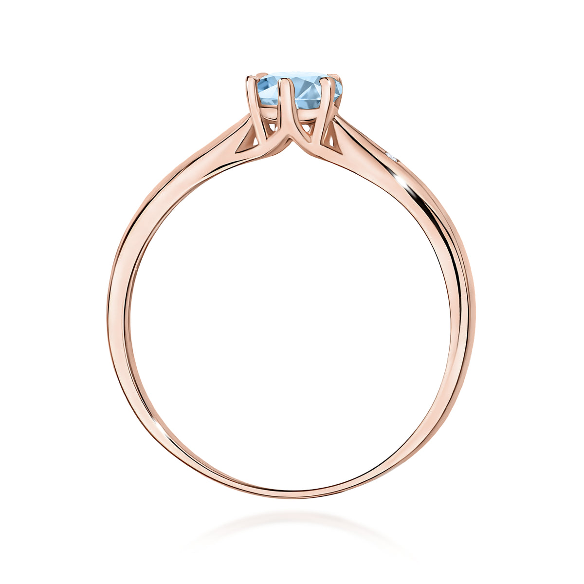 Inel Aur 14K cu Diamante Albastru de Laborator 0.51 ct