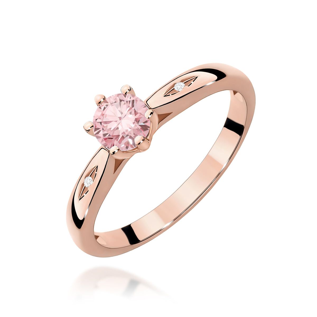 Inel Aur 14K cu Diamante Roz de Laborator 0.51 ct