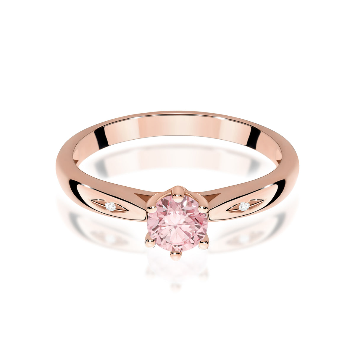 Inel Aur 14K cu Diamante Roz de Laborator 0.51 ct