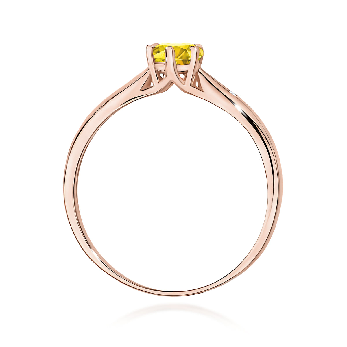 Inel Aur 14K cu Diamante Galben de Laborator 0.51 ct