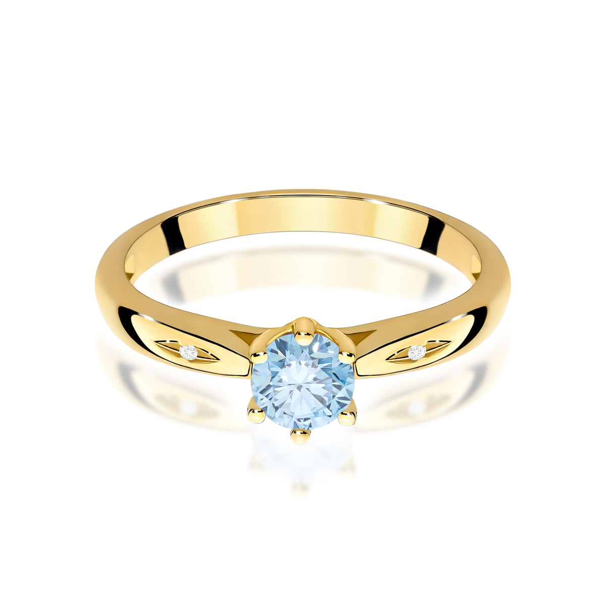 Inel Aur 14K cu Diamante Albastru de Laborator 0.51 ct