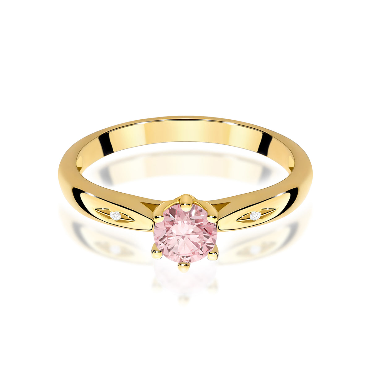 Inel Aur 14K cu Diamante Roz de Laborator 0.51 ct