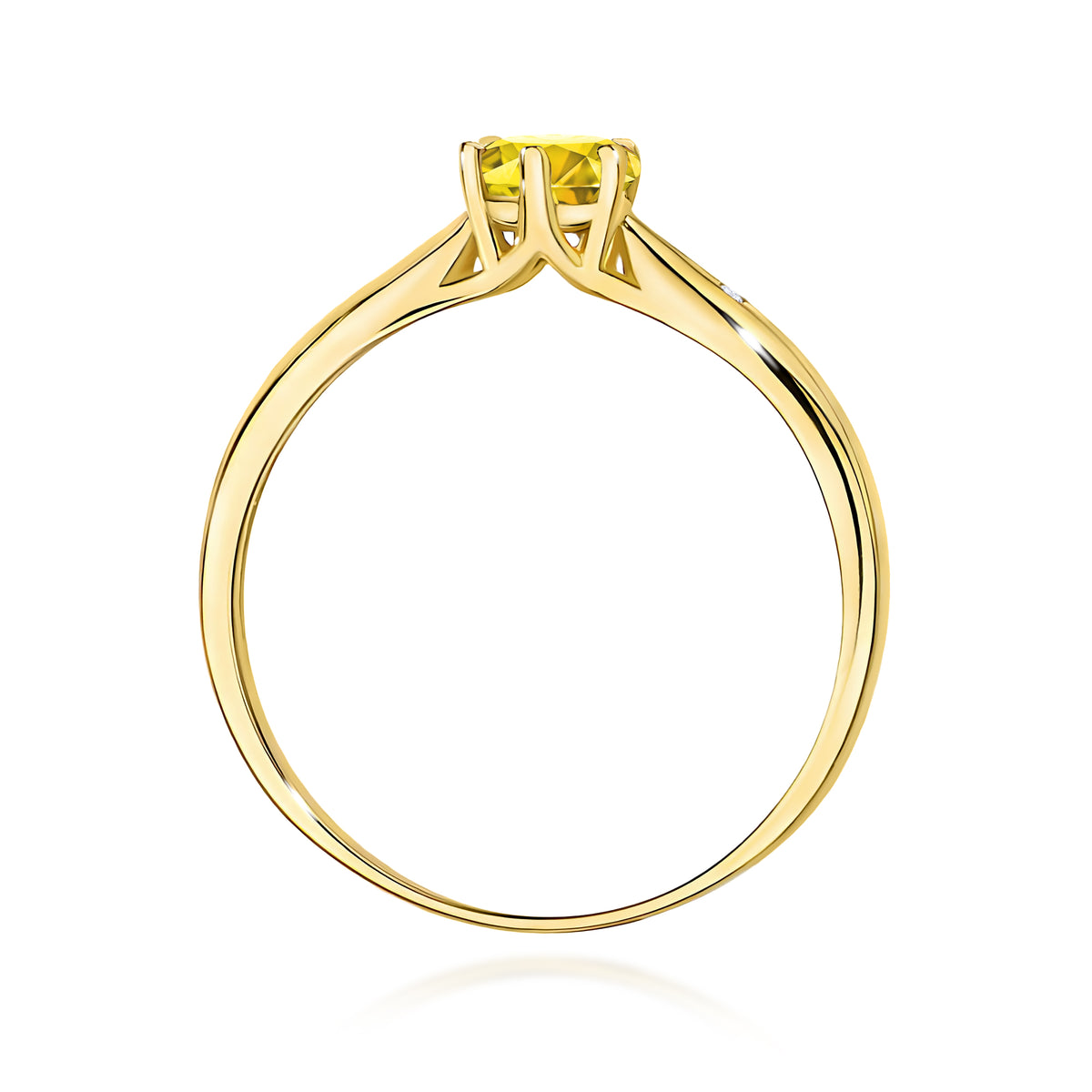 Inel Aur 14K cu Diamante Galben de Laborator 0.51 ct