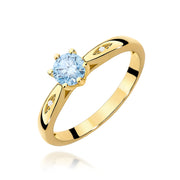 Inel Aur 9K cu Diamante Albastru de Laborator 0.51 ct