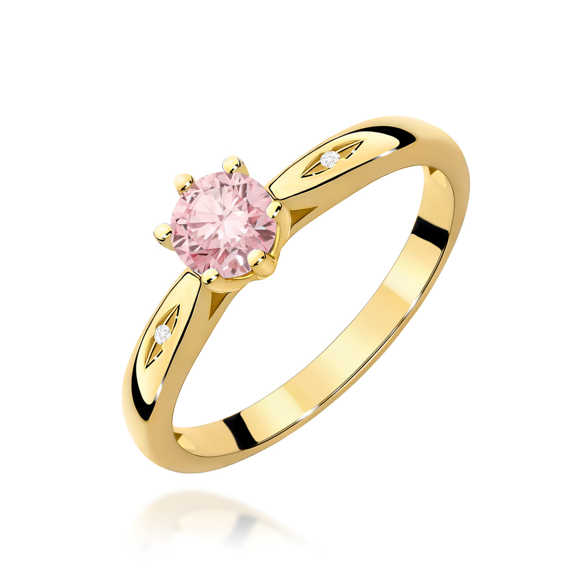 Inel Aur 9K cu Diamante Roz de Laborator 0.51 ct