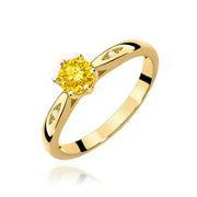 Inel Aur 9K cu Diamante Galben de Laborator 0.51 ct
