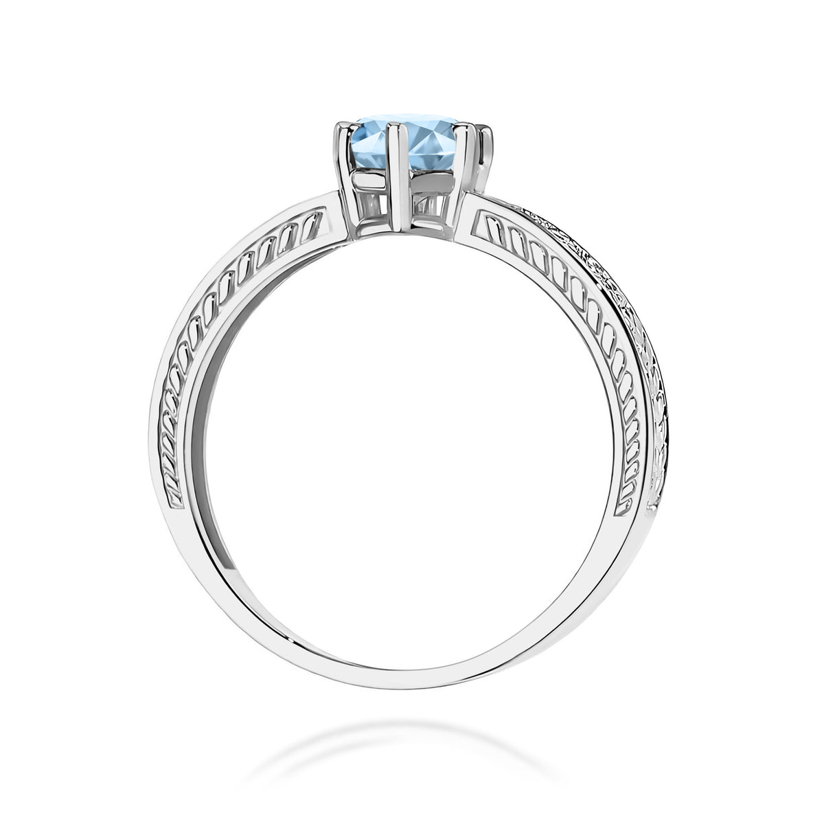 Inel Aur 9K cu Diamante Albastru de Laborator 0.58 ct
