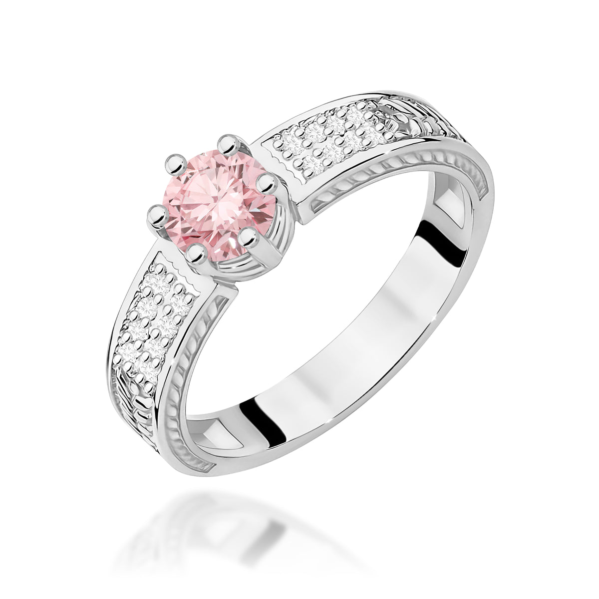 Inel Aur 9K cu Diamante Roz de Laborator 0.58 ct
