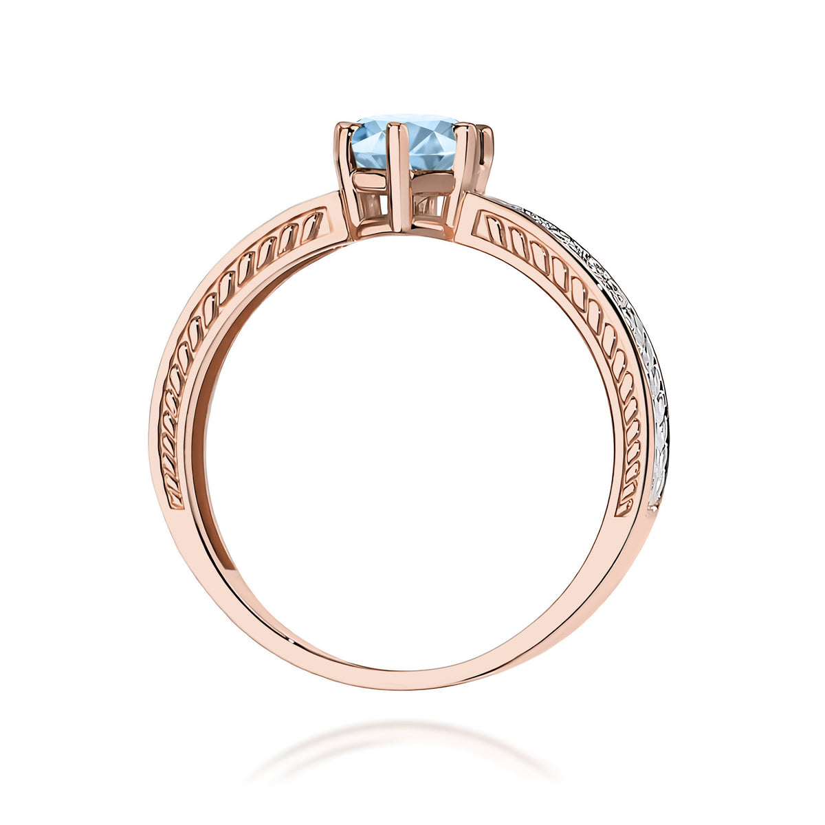 Inel Aur 14K cu Diamante Albastru de Laborator 0.58 ct