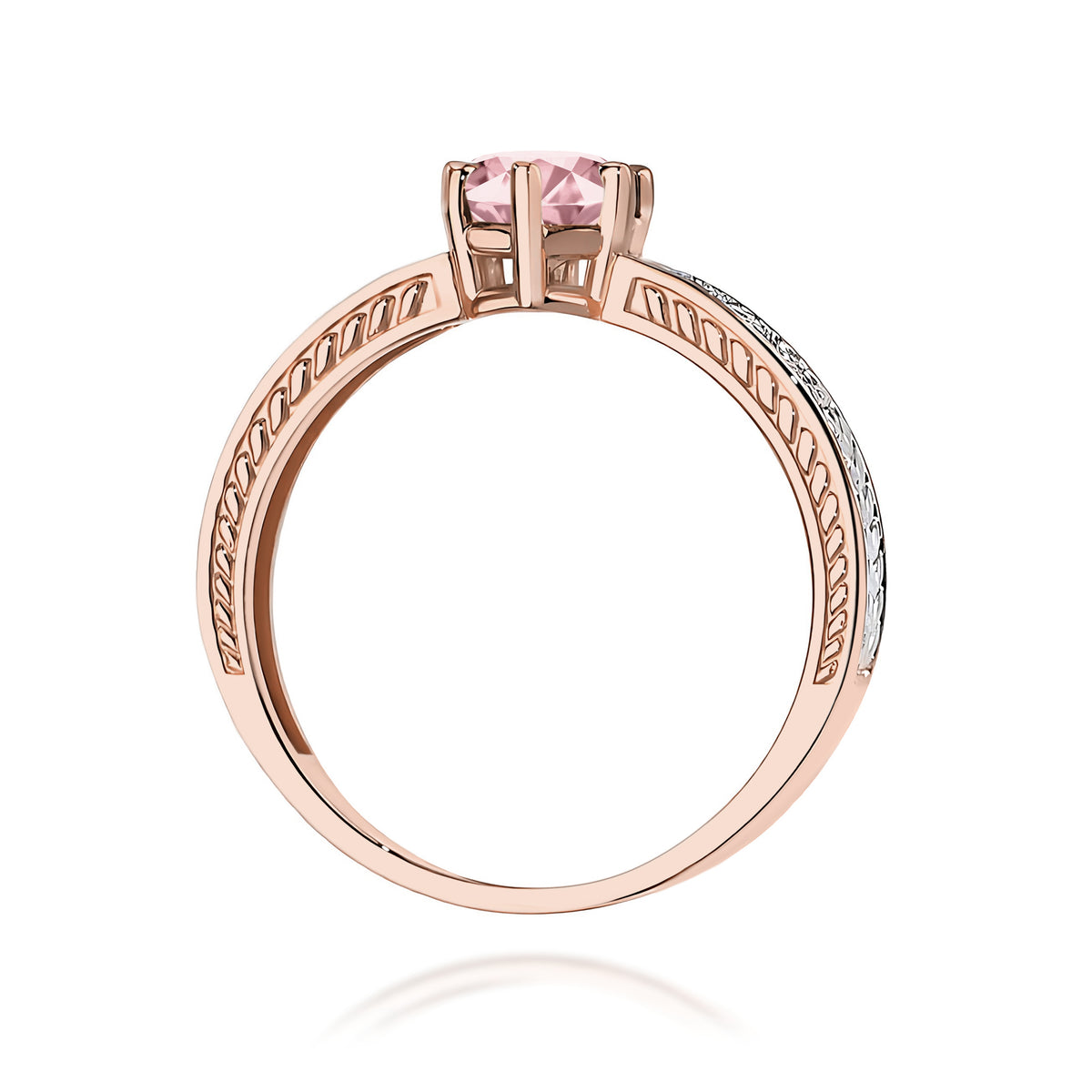 Inel Aur 14K cu Diamante Roz de Laborator 0.58 ct