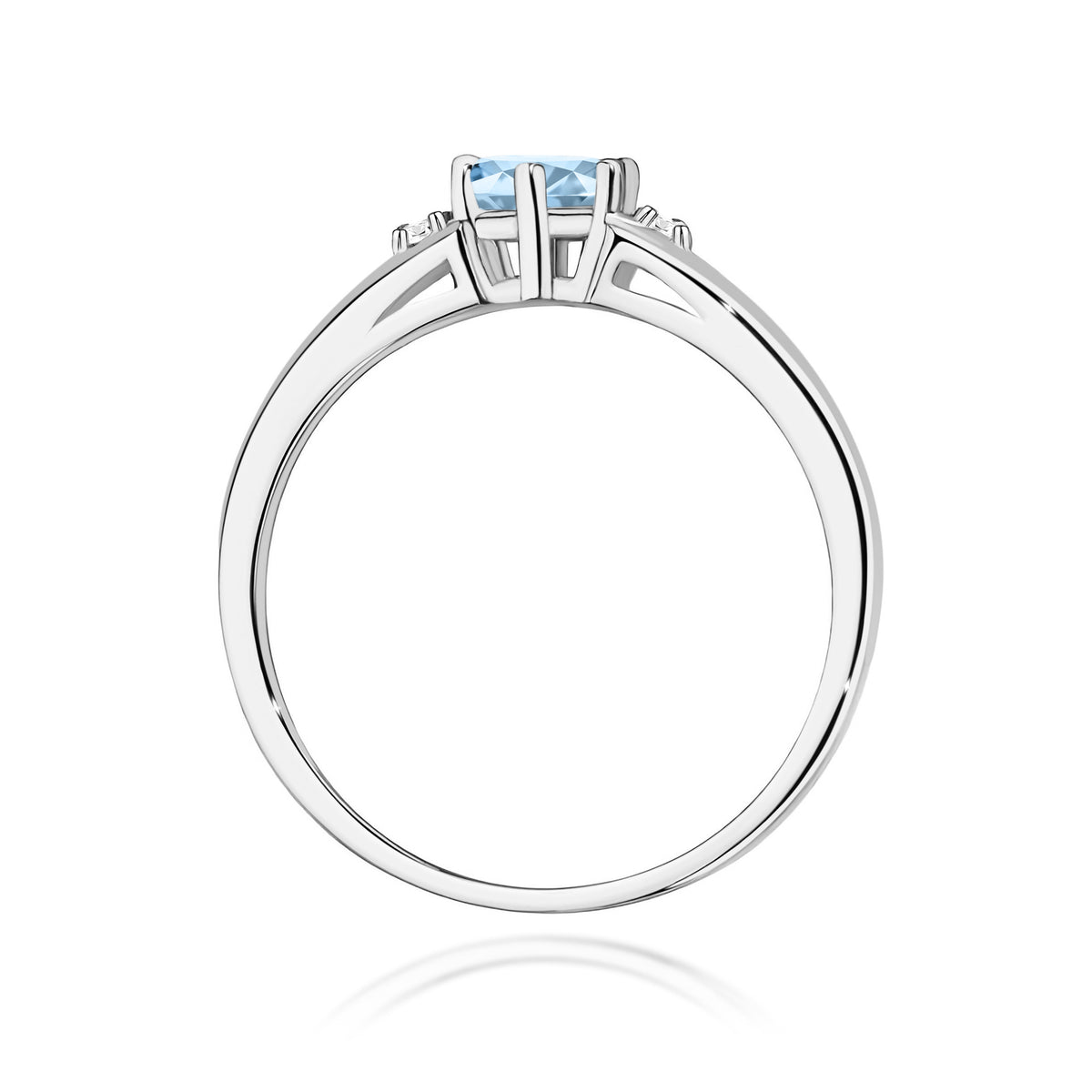 Inel Aur 14K cu Diamante Albastru de Laborator 0.53 ct