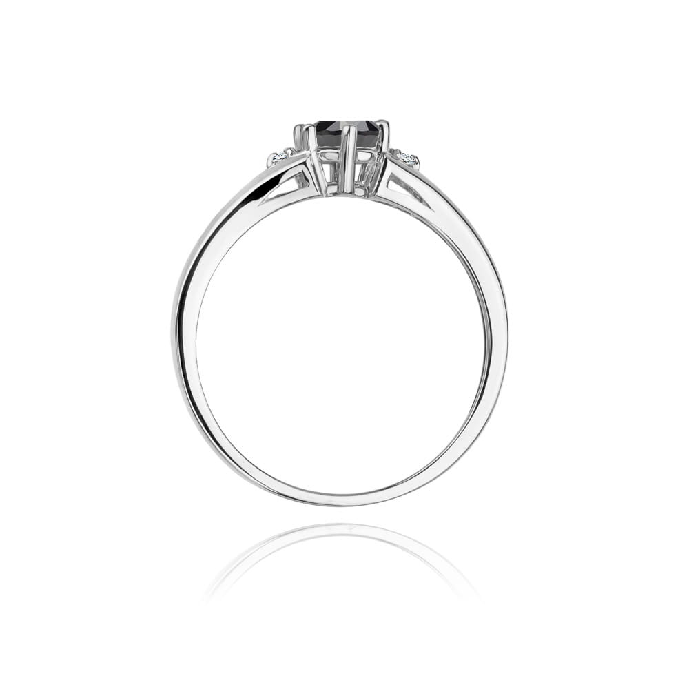 Inel Aur 9K cu Diamante Naturale Albe si Negre 0.53 ct