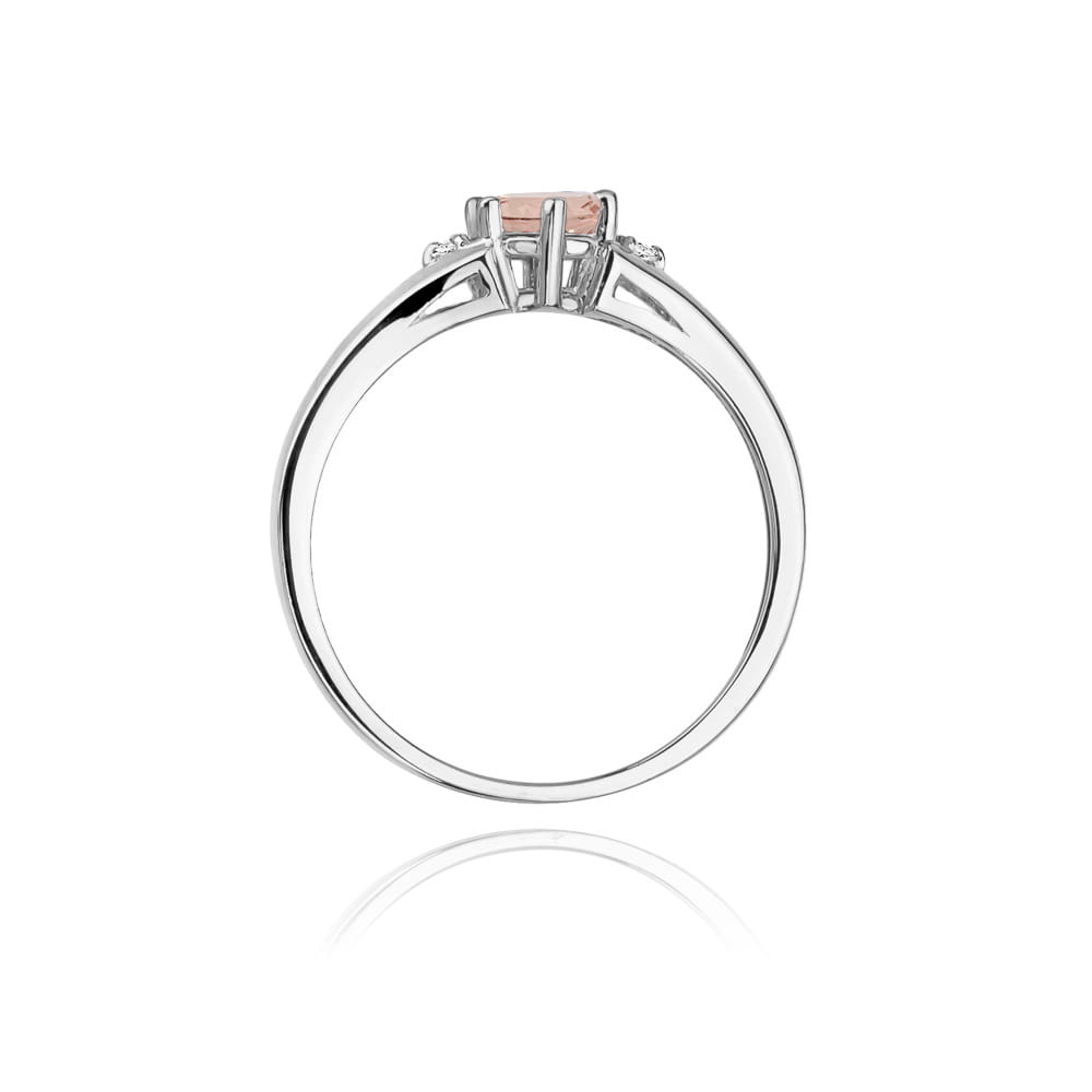 Inel Aur 9K cu Morganit 0.40 ct si Diamante Naturale 0.03 ct