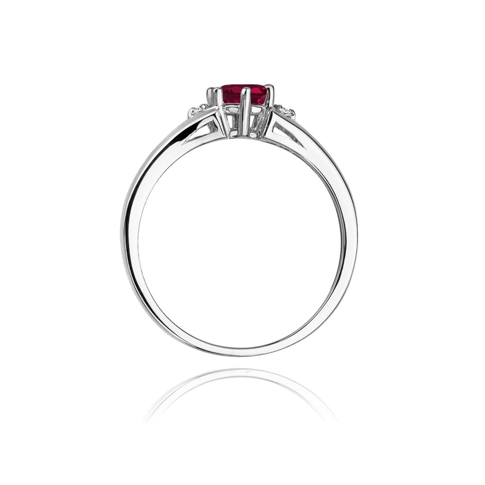 Inel Aur 9K cu Rhodolite 0.60 ct si Diamante Naturale 0.03 ct