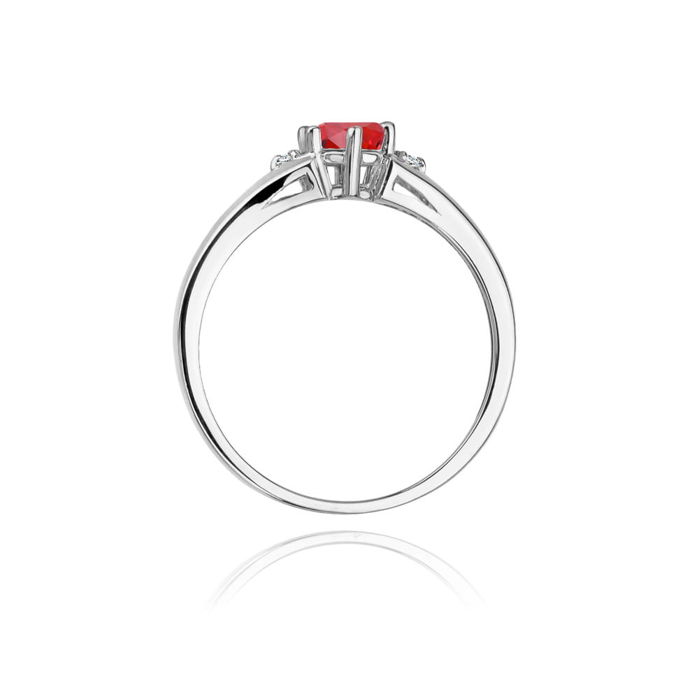 Inel Aur 9K cu Rubin 0.60 ct si Diamante Naturale 0.03 ct