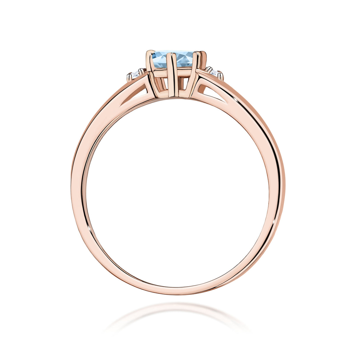 Inel Aur 14K cu Diamante Albastru de Laborator 0.53 ct
