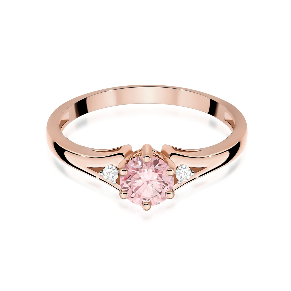 Inel Aur 14K cu Diamante Roz de Laborator 0.53 ct