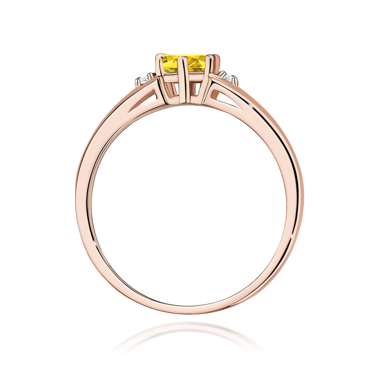 Inel Aur 14K cu Diamante Galben de Laborator 0.53 ct