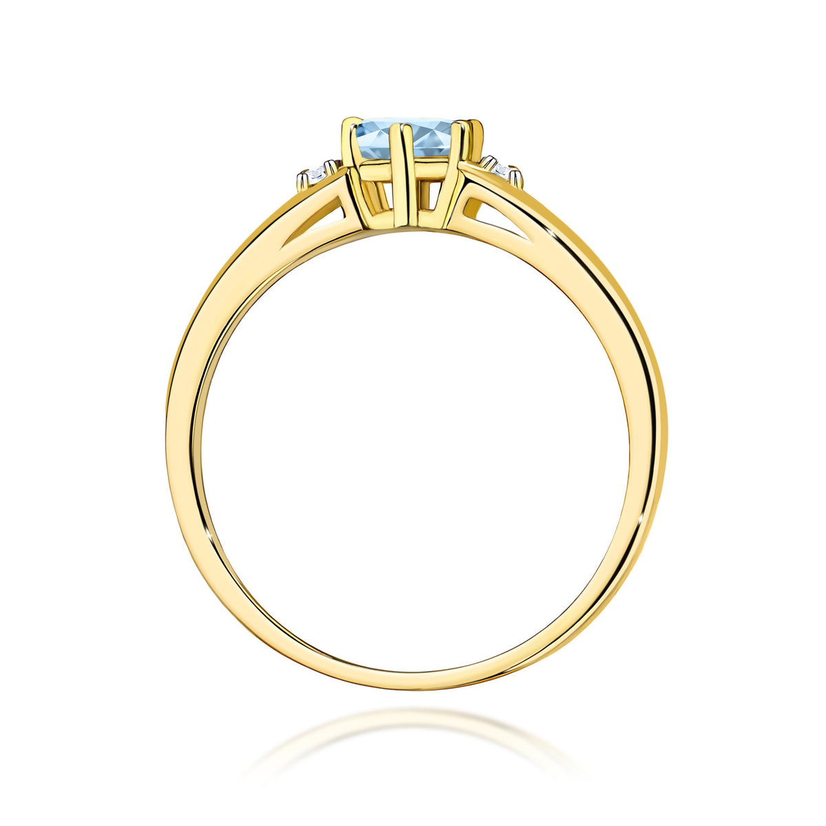 Inel Aur 14K cu Diamante Albastru de Laborator 0.53 ct