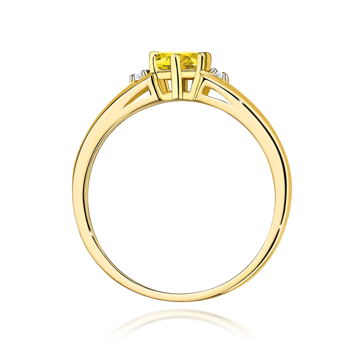 Inel Aur 14K cu Diamante Galben de Laborator 0.53 ct