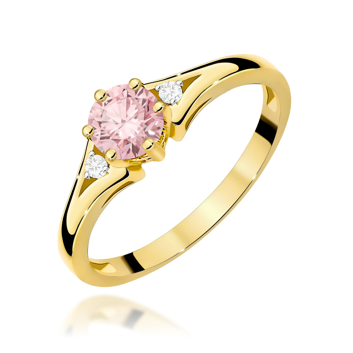 Inel Aur 9K cu Diamante Roz de Laborator 0.53 ct